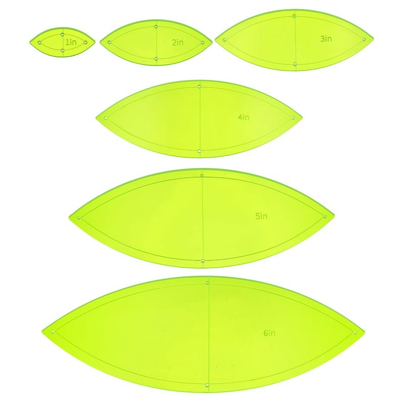 BENECREAT 6PCS Horse Eye Quilting Templates Set, 1"" 2"" 3"" 4"" 5"" 6"" Bright Yellow Reusable Acrylic Quilting Template with Film Protection for Woodworking, Quilting Sewing Needlework Craft, Hole: 3mm - Image 1